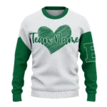 Eastern Michigan Eagles Sweater Personalized Heart Sketch Green White Best Selling