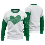 Eastern Michigan Eagles Sweater Personalized Heart Sketch Green White Best Selling
