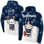 Edmonton Oilers Hoodie Custom Hello Kitty Blue Best Selling