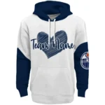 Edmonton Oilers Hoodie Customized Scribble Heart Blue White Best Selling