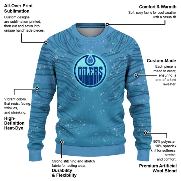 Edmonton Oilers Sweater Custom Tiger Pattern New Arrival