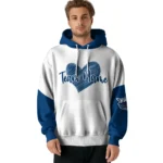 Florida Atlantic Owls Hoodie Customized Scribble Heart Blue White Best Selling