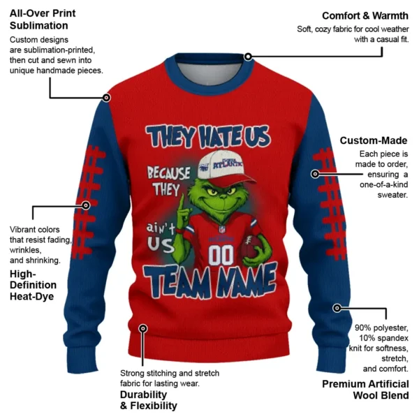 Florida Atlantic Owls Sweater Customized Grinch Fierce Blue New Arrival