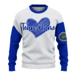 Florida Gators Sweater Customized Heart Sketch Blue White Best Selling