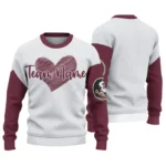 Florida State Seminoles Sweater Personalized Heart Sketch Garnet White Best Selling