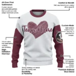 Florida State Seminoles Sweater Personalized Heart Sketch Garnet White Best Selling