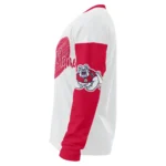 Fresno State Bulldogs Sweater Customized Heart Sketch Red White Best Selling