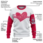Fresno State Bulldogs Sweater Customized Heart Sketch Red White Best Selling
