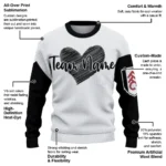 Fulham Sweater Customized Heart Sketch Black White Best Selling