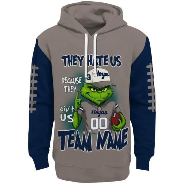 Georgetown Hoyas Hoodie Personalized Grinch Fierce Blue Best Selling
