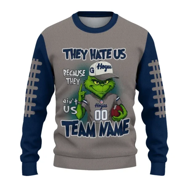 Georgetown Hoyas Sweater Customized Grinch Fierce Blue Best Selling
