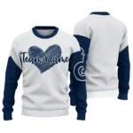 Georgetown Hoyas Sweater Personalized Heart Sketch Blue White Best Selling