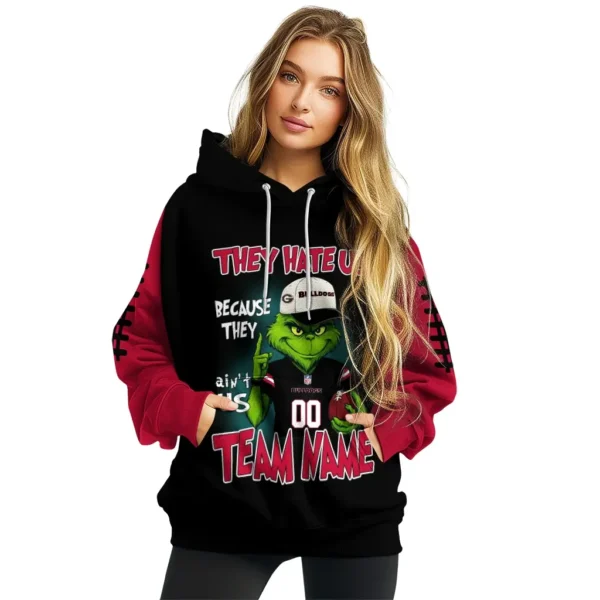 Georgia Bulldogs Hoodie Custom Grinch Fierce Red High Quality