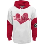 Georgia Bulldogs Hoodie Personalized Scribble Heart Red White Best Selling