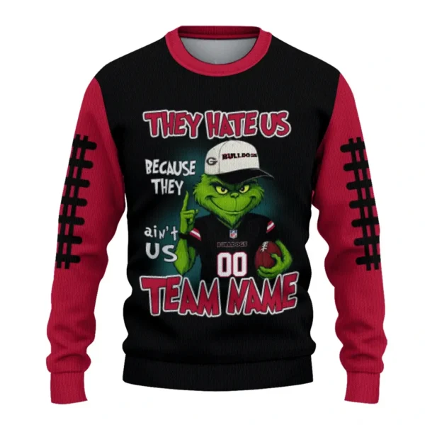 Georgia Bulldogs Sweater Personalized Grinch Fierce Red Best Selling