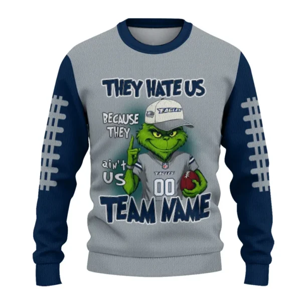 Georgia Southern Eagles Sweater Custom Grinch Fierce Blue Best Selling
