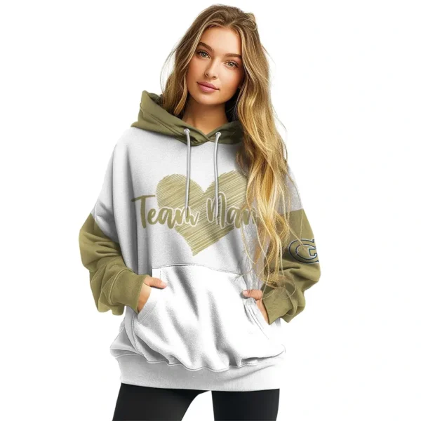 Georgia Tech Yellow Jackets Hoodie Custom Scribble Heart Gold White High Quality