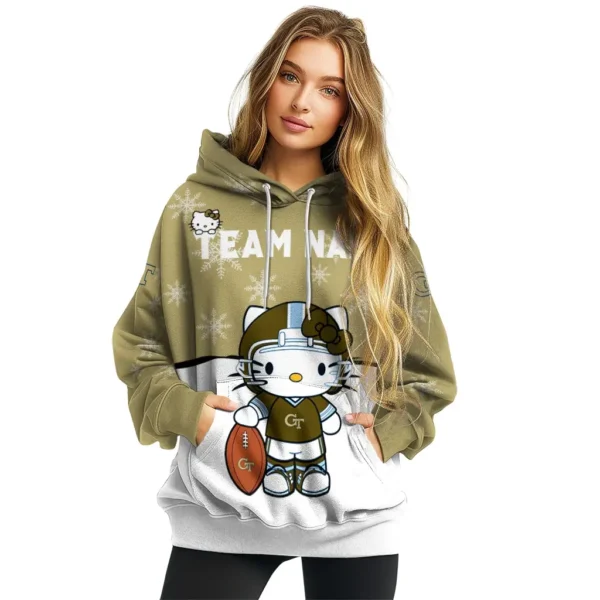 Georgia Tech Yellow Jackets Hoodie Personalized Hello Kitty Gold High Quality