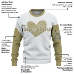 Georgia Tech Yellow Jackets Sweater Customized Heart Sketch Gold White Best Selling