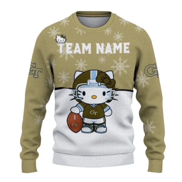 Georgia Tech Yellow Jackets Sweater Customized Hello Kitty Gold Best Selling