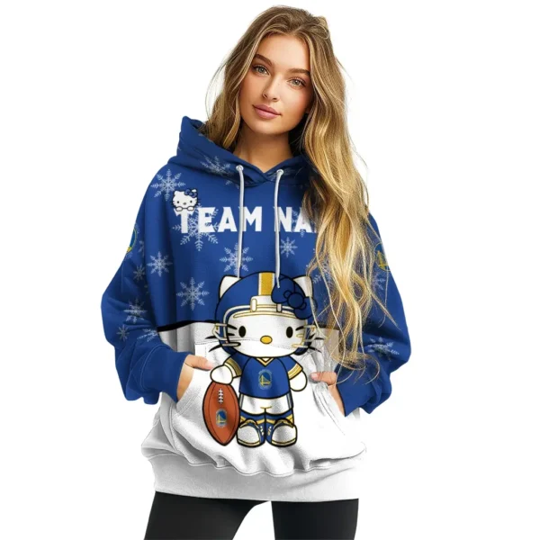 Golden State Warriors Hoodie Customized Hello Kitty Blue High Quality