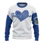 Golden State Warriors Sweater Custom Heart Sketch Blue White Best Selling