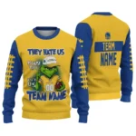 Golden State Warriors Sweater Personalized Grinch Fierce Blue Best Selling