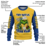 Golden State Warriors Sweater Personalized Grinch Fierce Blue Best Selling