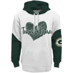 Green Bay Packers Hoodie Personalized Scribble Heart Green White Best Selling