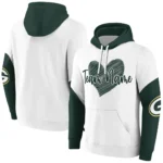 Green Bay Packers Hoodie Personalized Scribble Heart Green White Best Selling