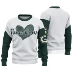 Green Bay Packers Sweater Custom Heart Sketch Green White Best Selling