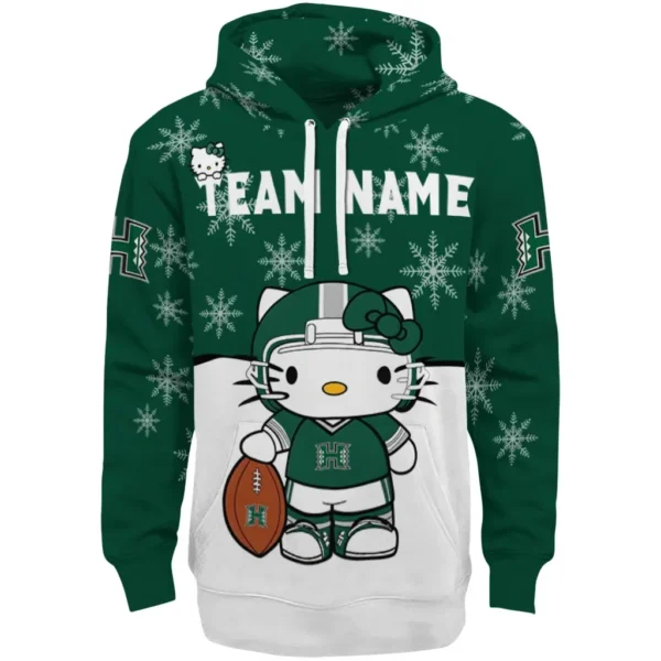 Hawaii Rainbow Warriors Hoodie Personalized Hello Kitty Green Best Selling