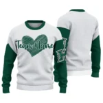 Hawaii Rainbow Warriors Sweater Customized Heart Sketch Green White Best Selling