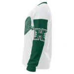 Hawaii Rainbow Warriors Sweater Customized Heart Sketch Green White Best Selling