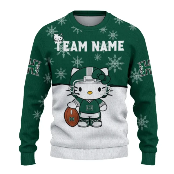 Hawaii Rainbow Warriors Sweater Customized Hello Kitty Green Best Selling
