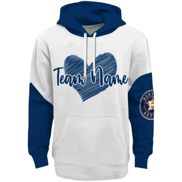 Houston Astros Hoodie Custom Scribble Heart Blue White Best Selling