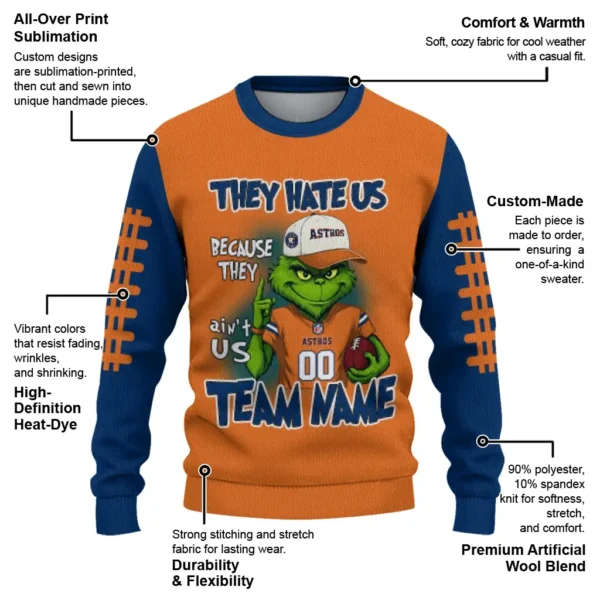 Houston Astros Sweater Custom Grinch Fierce Blue New Arrival