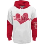 Houston Cougars Hoodie Customized Scribble Heart Red White Best Selling
