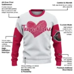 Houston Rockets Sweater Customized Heart Sketch Red White Best Selling