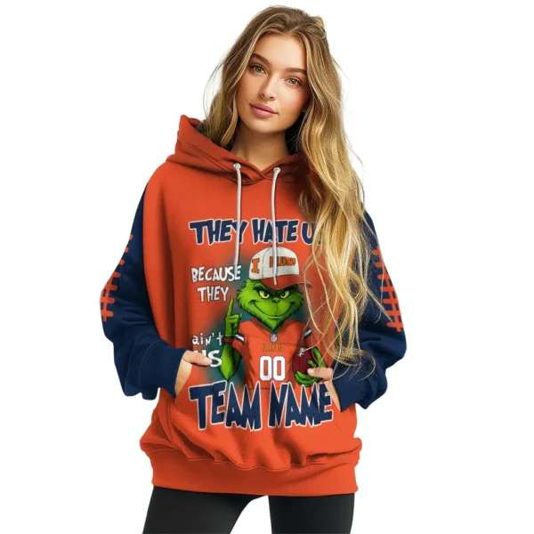 Illinois Fighting Illini Hoodie Customized Grinch Fierce Blue High Quality