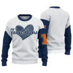 Illinois Fighting Illini Sweater Customized Heart Sketch Blue White Best Selling