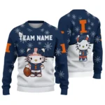 Illinois Fighting Illini Sweater Customized Hello Kitty Blue Best Selling