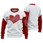 Indiana Hoosiers Sweater Custom Heart Sketch Red White Best Selling