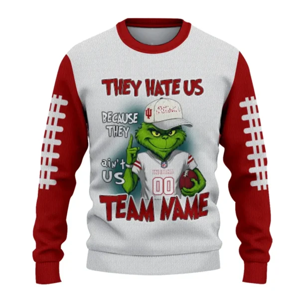 Indiana Hoosiers Sweater Personalized Grinch Fierce Red Best Selling