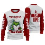 Indiana Hoosiers Sweater Personalized Grinch Fierce Red Best Selling