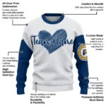 Indiana Pacers Sweater Customized Heart Sketch Blue White Best Selling