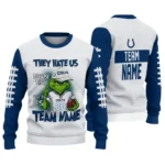Indianapolis Colts Sweater Customized Grinch Fierce Blue Best Selling
