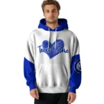Inter Milan Hoodie Custom Scribble Heart Blue White Best Selling