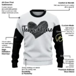 Iowa Hawkeyes Sweater Personalized Heart Sketch Black White Best Selling