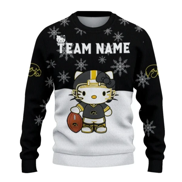 Iowa Hawkeyes Sweater Personalized Hello Kitty Black Best Selling